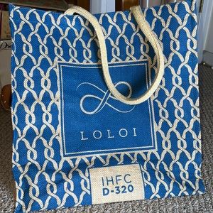 LOLOI Tote Canvas bag Blue NWOT